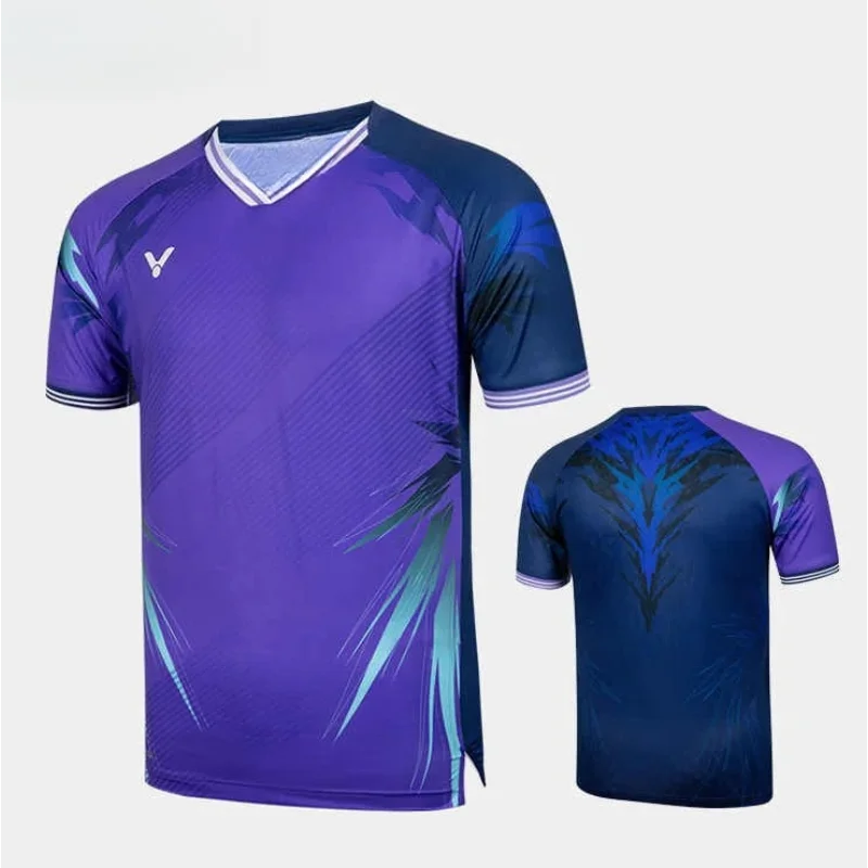 صيف جديد للنصر الريشة الملابس الرياضية قصيرة الأكمام تي شيرت مريح للتنفس ماصة للعرق دائم كول الأعلى