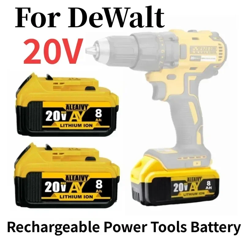 

20V 8000mAh DCB200 Replaceable Li-ion Battery Compatible for Dewalt 18 Volt MAX Power Tools 18650 Lithium Batteries