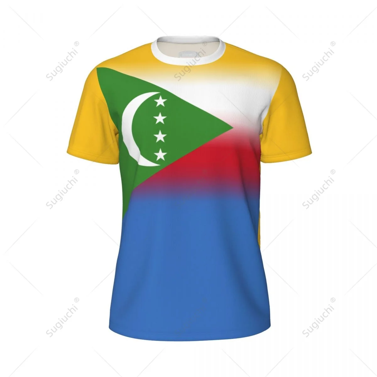 Sports Mesh T-shirt Comoros Flag For Running Bike Soccer Tennis Football Fitness Tees 3D Printed Custom