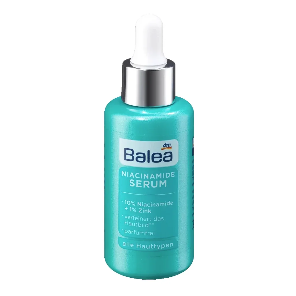 Balea-Sérum facial 10% Niacinamide, Allemagne, Hydratant, Éclaircissant, Rétrécissement des pores, Blanchiment, Améliorer la peau, Tactique, Soins, 30ml