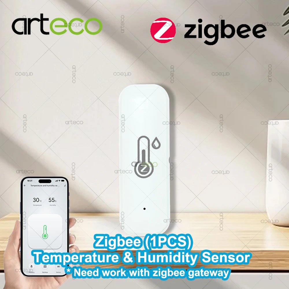 Zigbee Smart Temperatur-Feuchtigkeitssensor, Thermometer, Echtzeit-App, Fernüberwachungssteuerung, Smart Home Automation Need Gateway