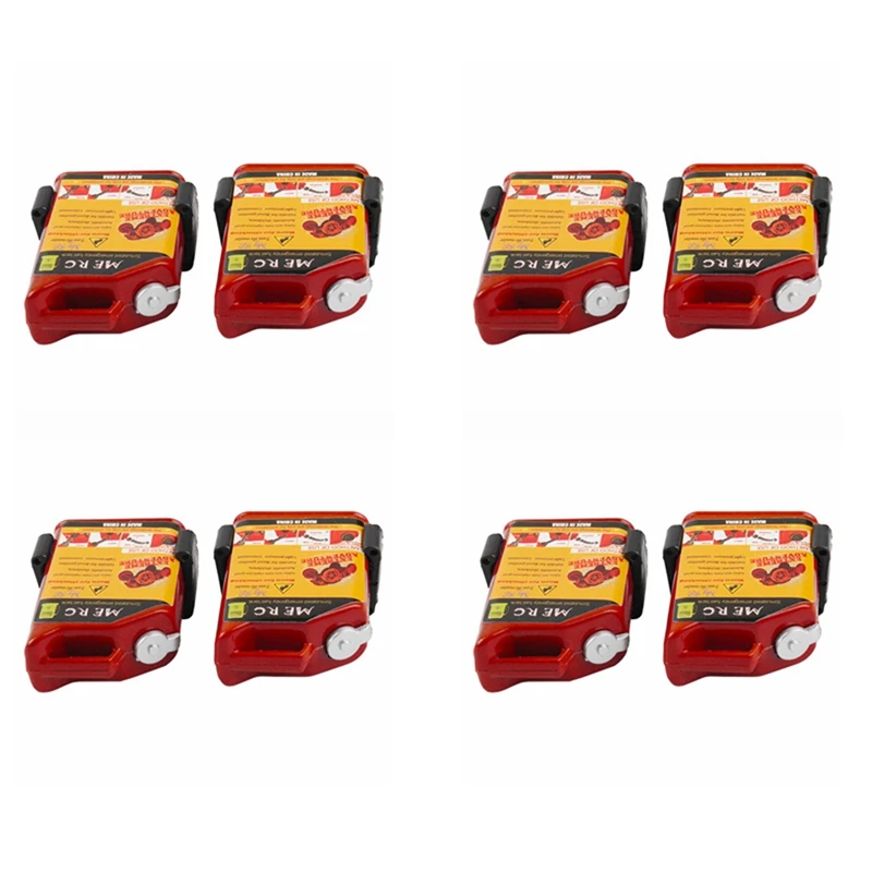 8 piezas 1/10 escala Rc Crawler accesorio Mini tanque de combustible para Tamiya D90 Axial Wraith Scx10 (rojo)