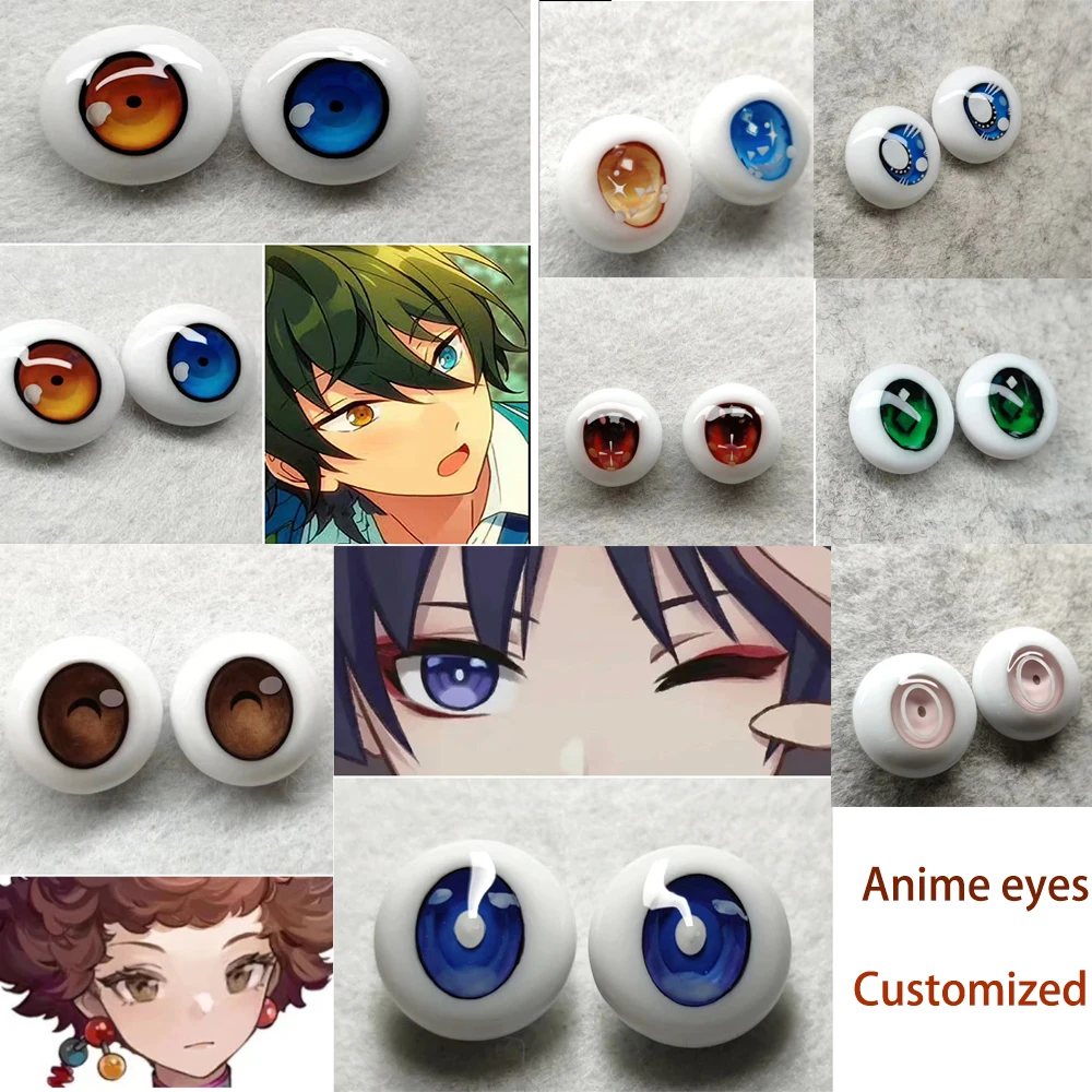 Doll Eyes Resin Anime Eyes 6/8/10/12/14/16/18/20/22/24mm DIY Handmade Doll Accessories Eyeball Plaster Eyes Customizable