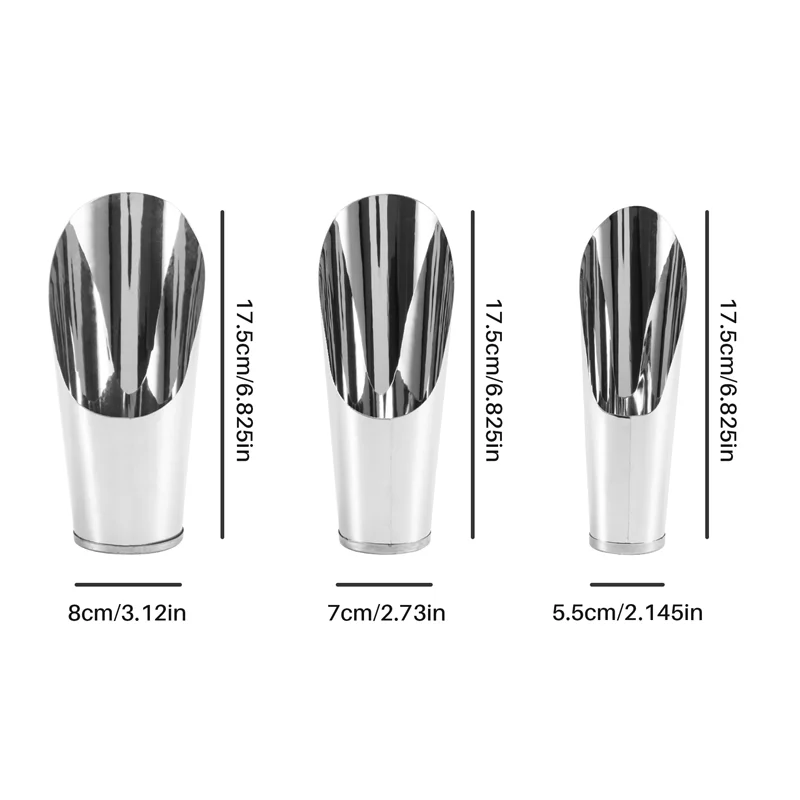 Bonsai Soil Scoop Metal 3 Pcs Set ,Stainless Steel Garden Hand Soil Scooper, Professional Bonsai Tool Kit