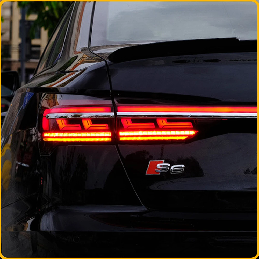 

Auto LED Through Taillights Assembly For Audi A6 C8 2019-2022 Upgrade A8 Style Back Lamps Plug and Play Car Accessories Tool