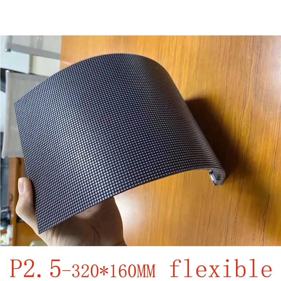 Full Color P2.5 Indoor LED Panel Flexible Display 320X160mm Soft Screen Module for Shopping Center Cylindrical Ceiling Advertisi