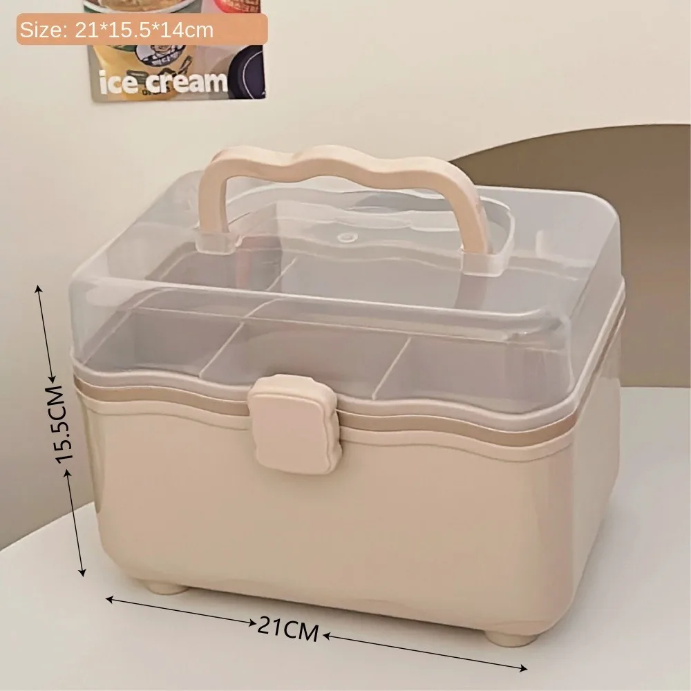 Cosmetic Case 2 Layer Storage Box Nail Art Box Jewelry Case Storage Case Plastic Large Capacity Family Emergency Kit Box