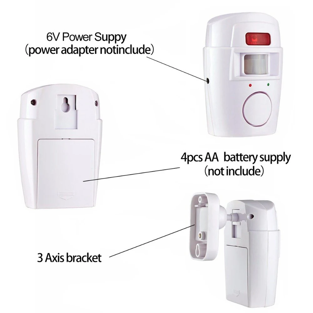 Alarme de détection de mouvement sans fil, télécommande infrarouge, alarme de porte fenêtre à domicile, capteur de mouvement, té