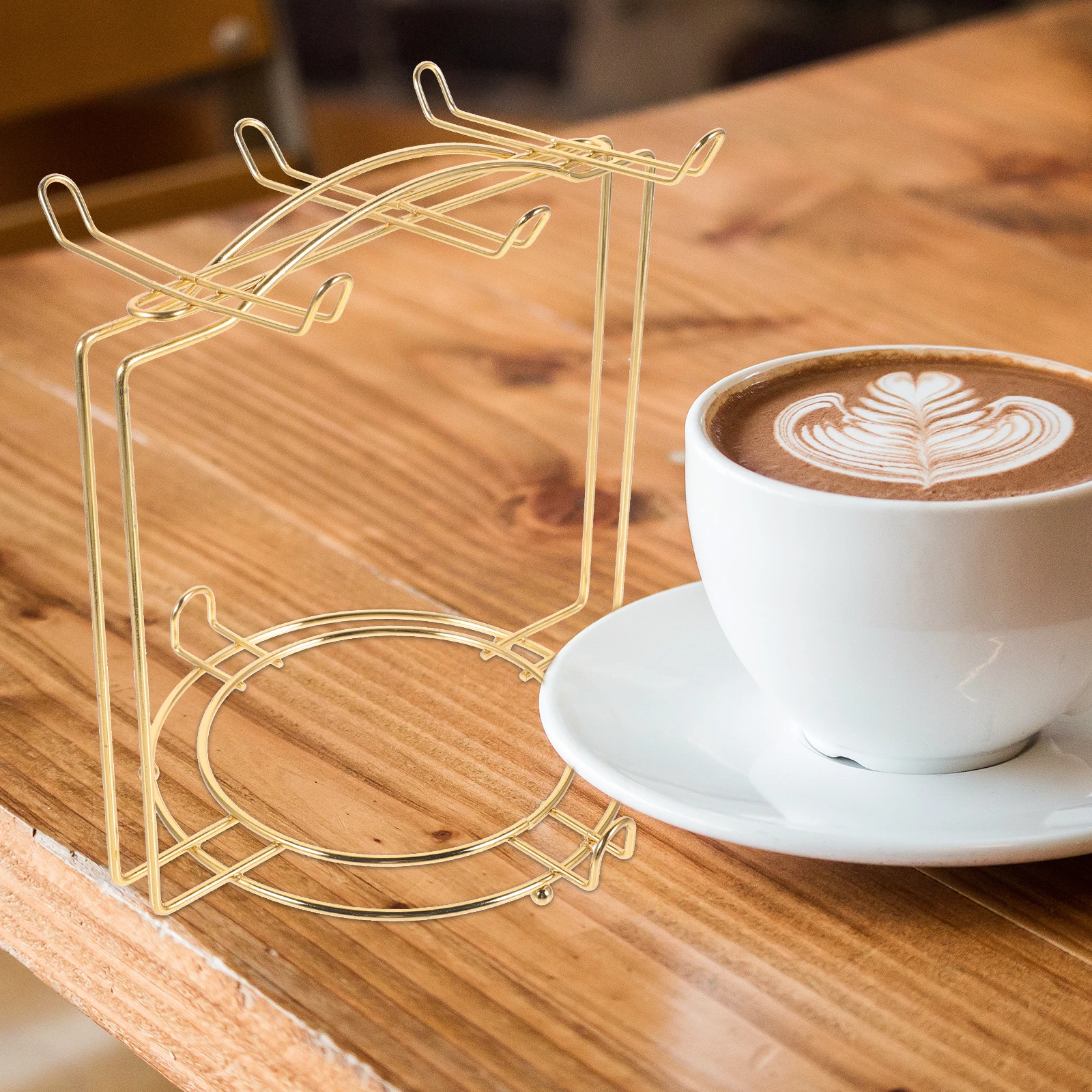 

Stainless Steel Coffee Mug ganizer Rack for 4 Cups 6 Plates Kitchen Counter Drying Stand Vertical Space Saver Cup Holder
