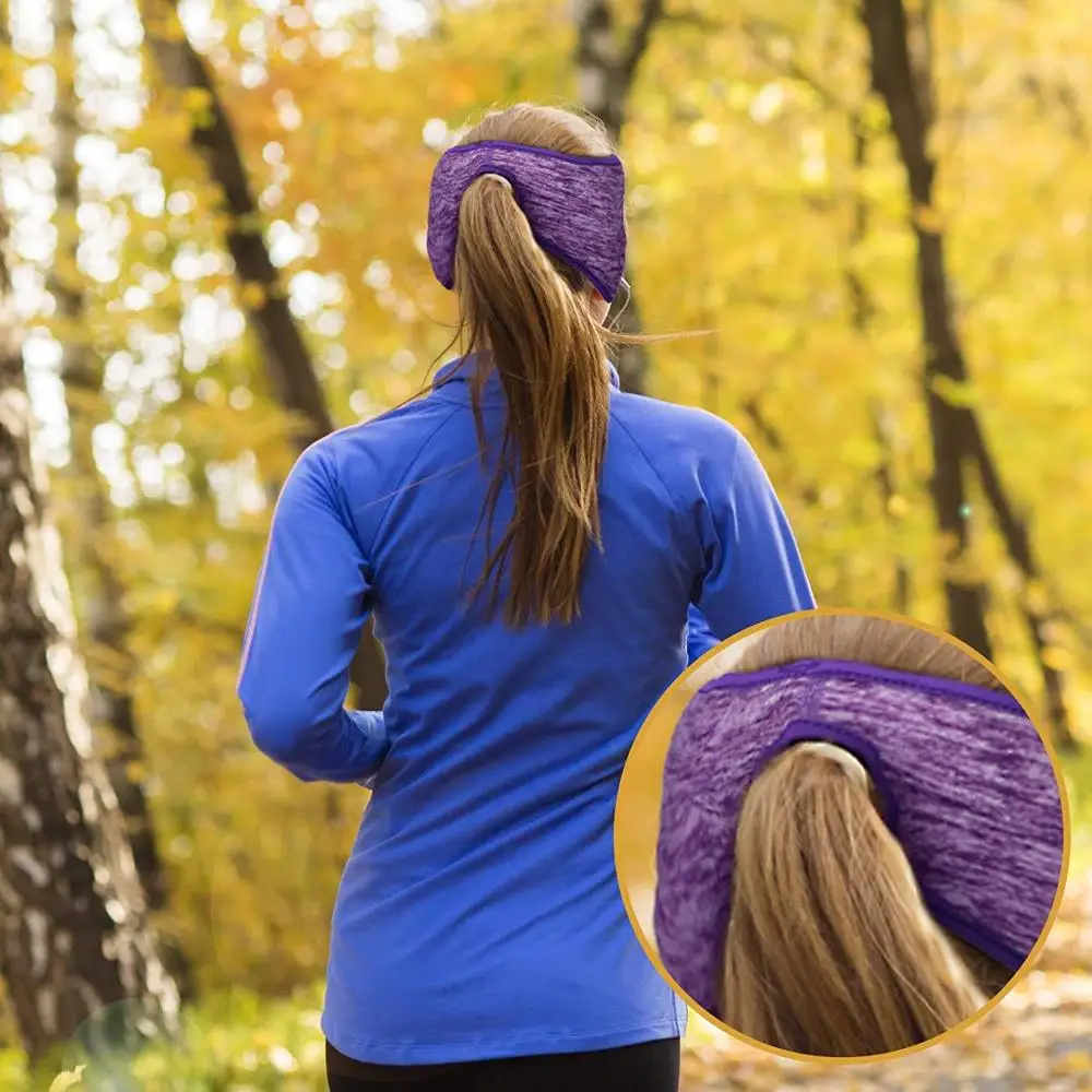 1pcs Hair Bands Women Girls Fleece Ear Cover Winter Sweatband Ear Warmer Ponytail Headband Running Headband