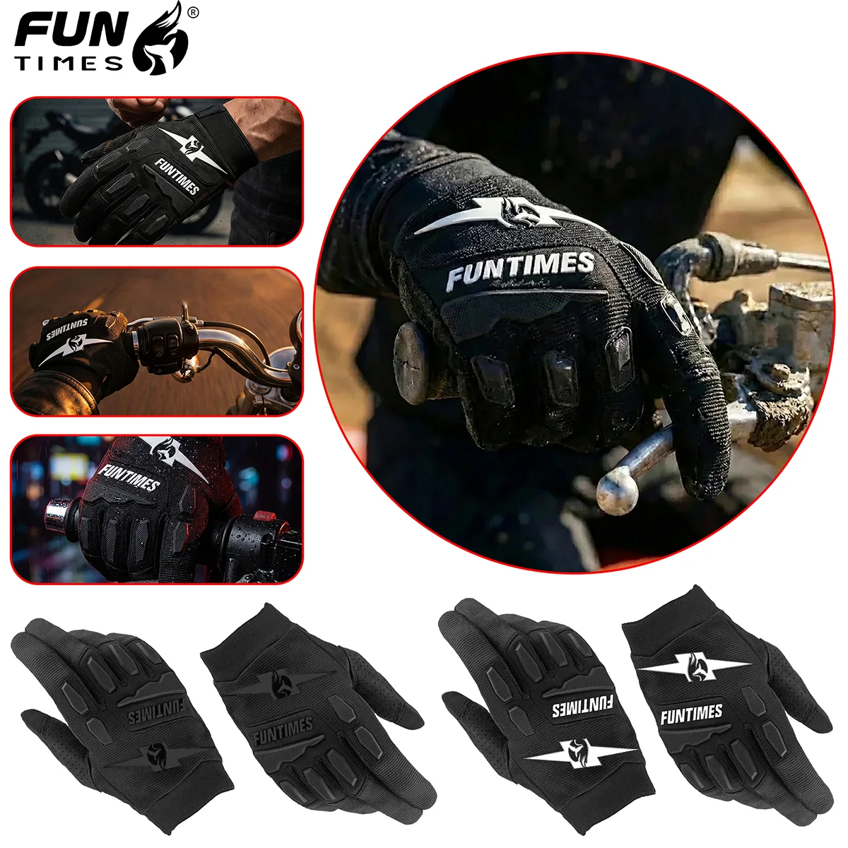 

FUNTIMES New Outdoor Riding Gloves Bicycle Motorcycle Full Finger Running Fitness Gloves
