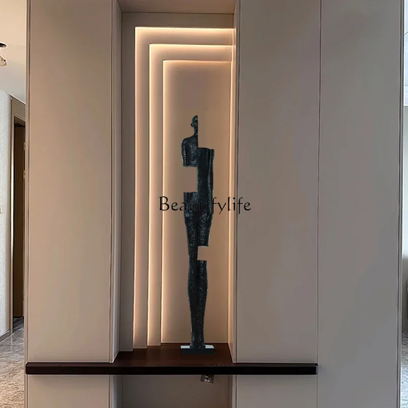 

yj5 Modern abstract metal figure sculpture decoration, hotel entrance living room decoration
