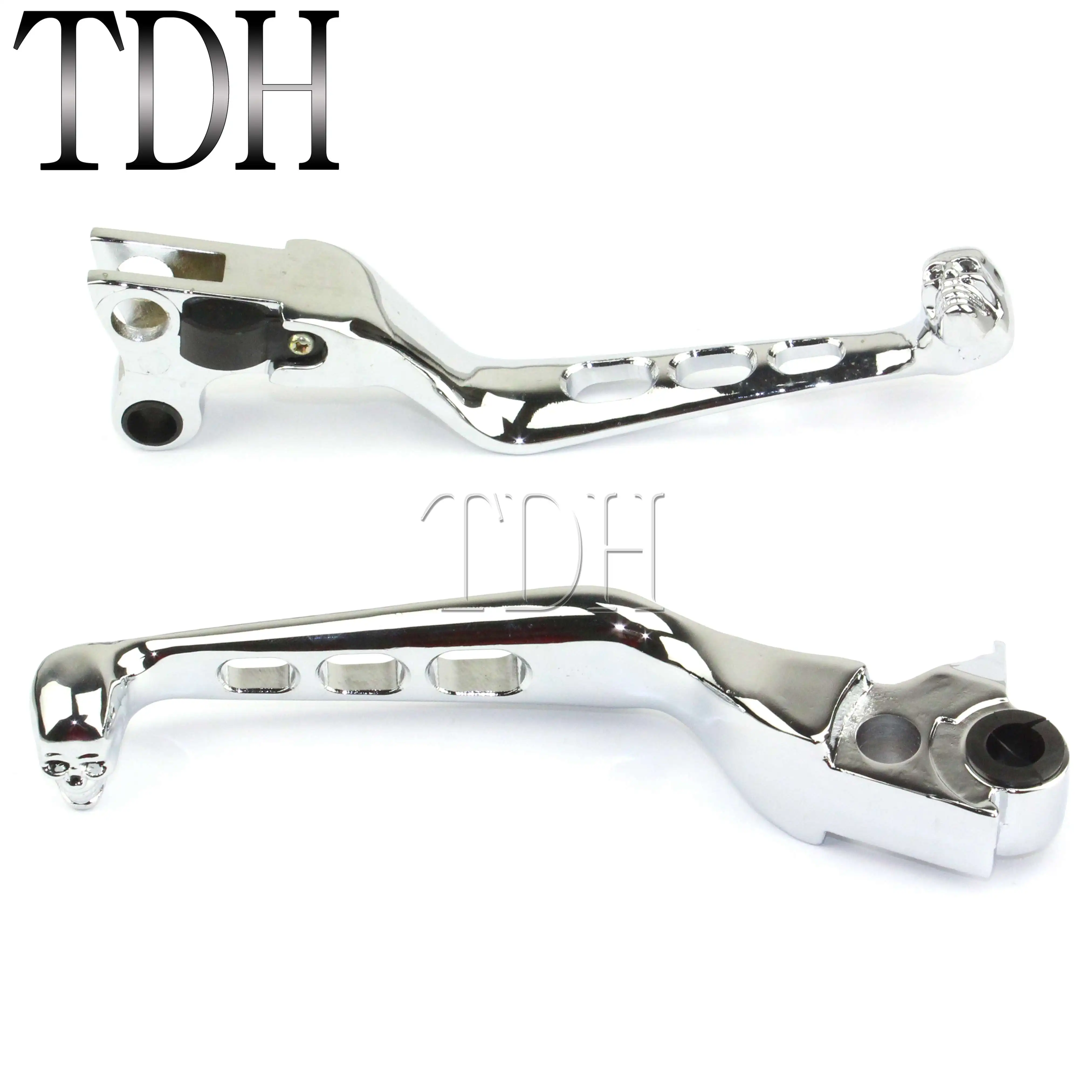 Chrome Skull Brake Clutch Levers for Harley Road King FLHR Glide Electra Ultra Heritage Softail Springer Classic Custom DELUXE