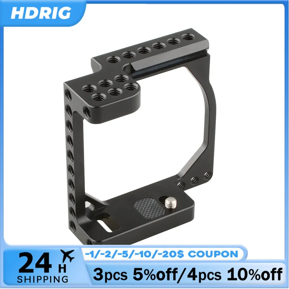 HDRIG do kamery Sony klatka z drewnianą rączką podstawową płyta szybkiego uwalniania klatką zestaw do Sony A6000/A6600 do Canon