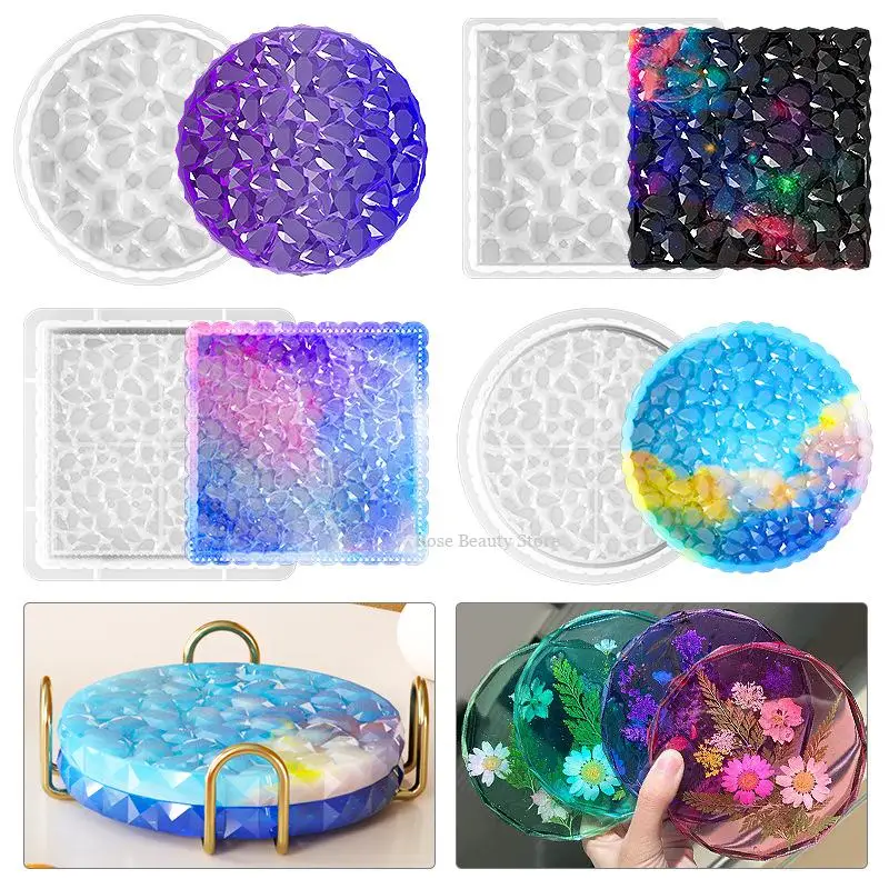 

Multi Shaped Tray Silicone Mold Diy Jewelry Storage Tray Epoxy Resin Coaster Plasters Mould Cement Gypsum Molds