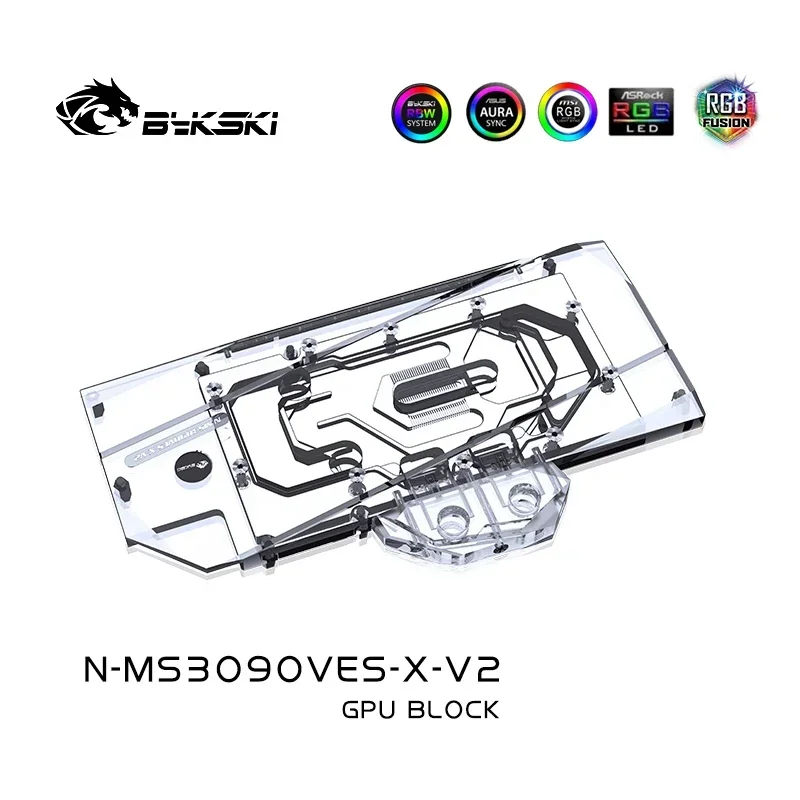 Bykski-bloque de agua GPU para tarjeta gráfica MSI Geforce RTX 3080 3090 VENTUS 3X 10G OC, VGA Liquild Cooler 12V/5V,N-MS3090VES-X-V2