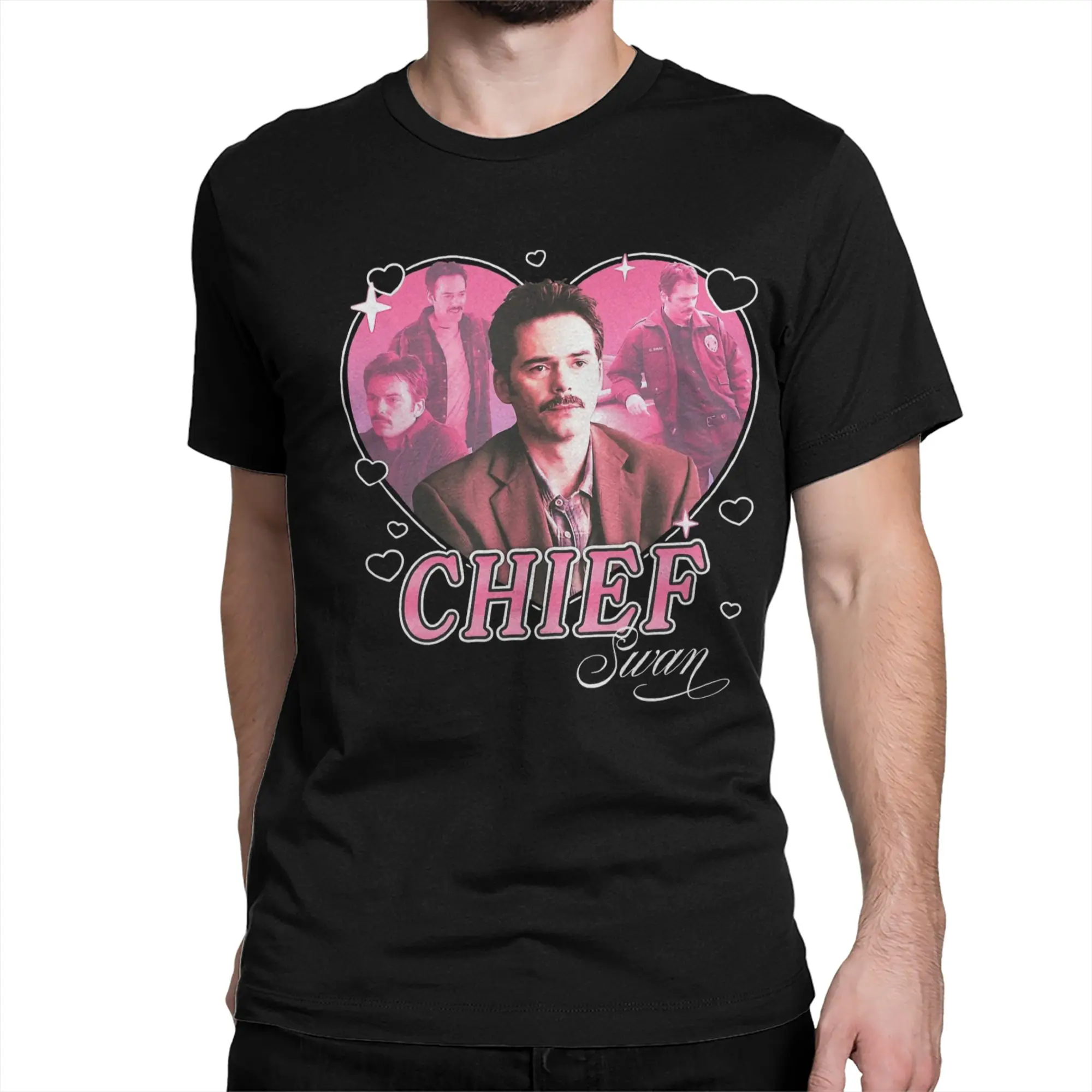 Chief Charlie Swan Hearts Twilight Dad Tee Shirt for Men Women New Arrival T Shirts  Cotton Clothes
