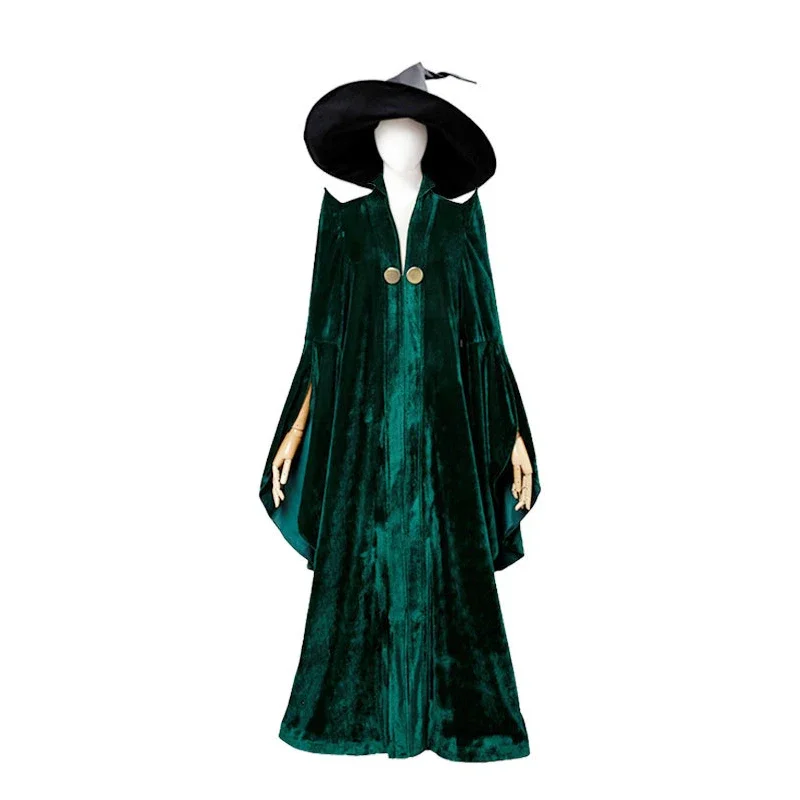 School of Witchcraft and Wizardry Costume Professor Mileva McGonagall Hogwarts College Presidentis Robe Halloween Costume