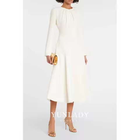 YUNLAN Elegant Blue Mermaid A-Line Mom Evening Dress 2025 Saudi Arabia Ladies Wedding Formal Guest Midi Party Dress Homecoming