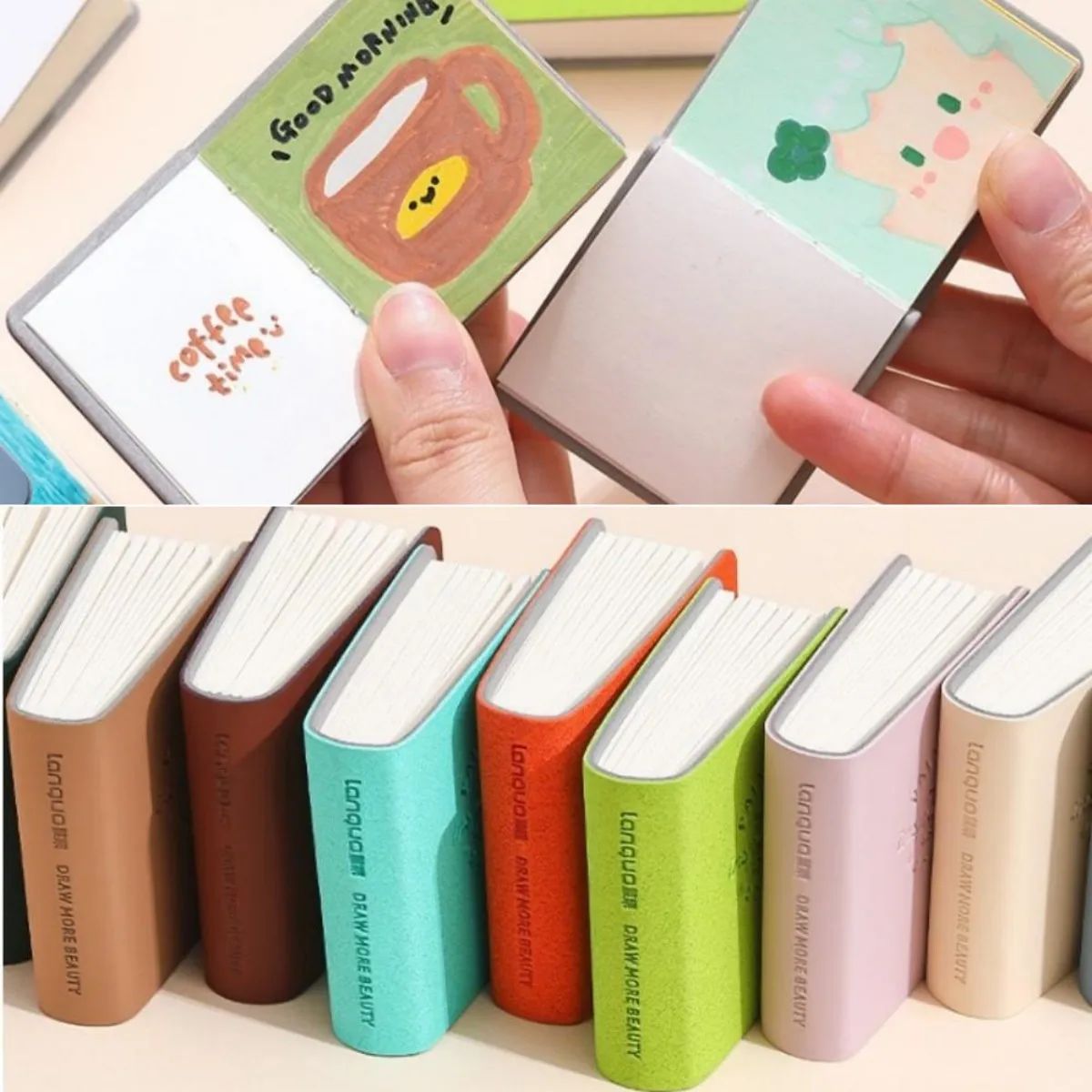 

3pcs/Pack Square Mini Drawing Book Watercolor Sketchbook Thick Painting Paper Handbook Notepad Blank Notebook Stationery Supplie