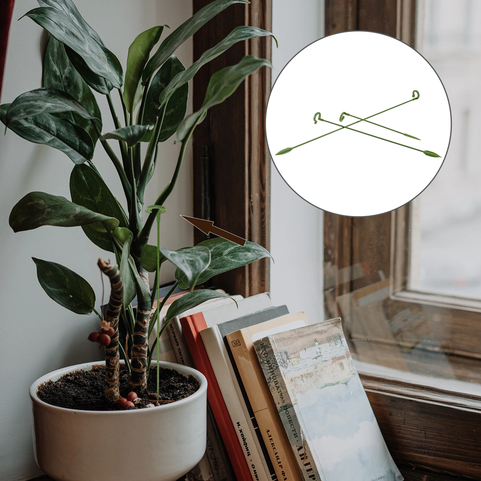 

30pcs Plant Support Rod For Small Potted Plants Glass Fiber Anti-Lodging Stand Lightweight Green Rack Indoor Gardening