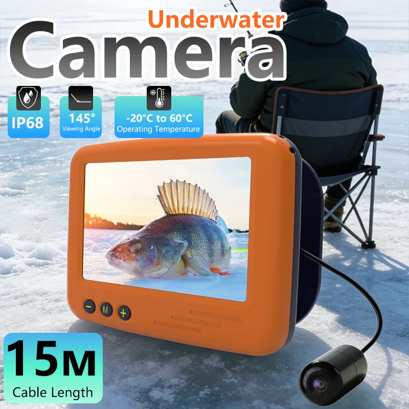 Underwater Fishing Camera 4.3 Inch LCD Ice Fishing Finder Winter Fisherman Fishing Camera with Night Vision 15m Cable