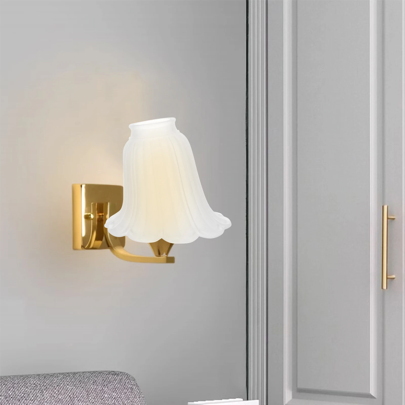 غطاء مصباح زجاجي فريد من نوعه، آمن وعملي للاستخدام طويل الأمد لتركيبات الإضاءة الزخرفية المنزلية، عاكس الضوء الصغير #1