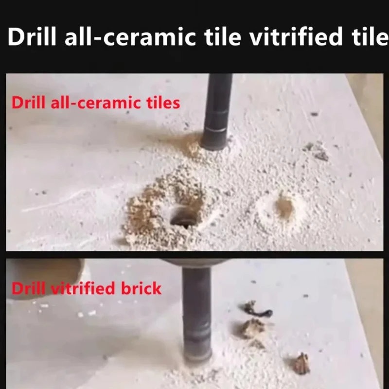 Punta da trapano per piastrelle in ceramica secca con bullone esagonale da 5-16 mm, utensile per perforazione di piastrelle vetrificate in marmo granito, punta diamantata, sega a tazza