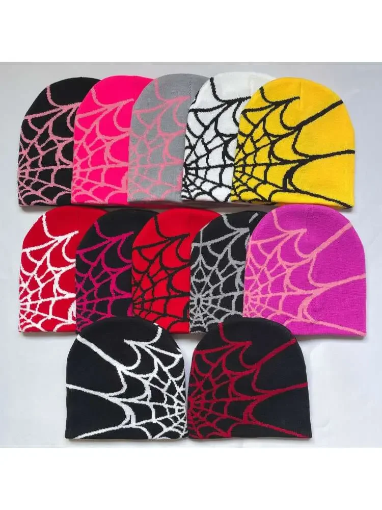 

Spider Web Beanie - Unisex Knitted Winter Hat with Bold Web Design for Men Women - Soft Stretchable High-Quality Knit Fabric -