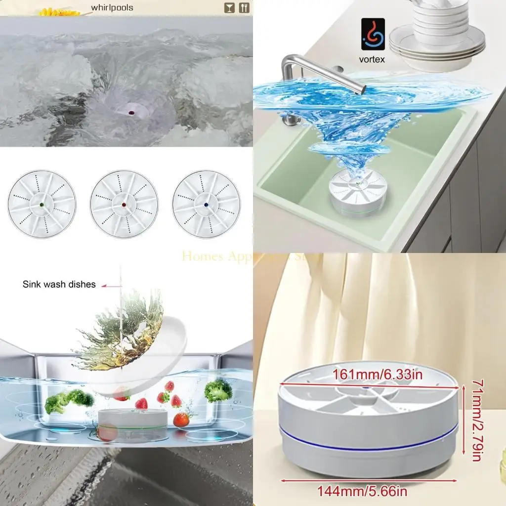 

D0AB Портативная посудомоечная машина. Подзаряжаемая чистящая среда беспроводная чаша и приспособление для очистки блюд подходит