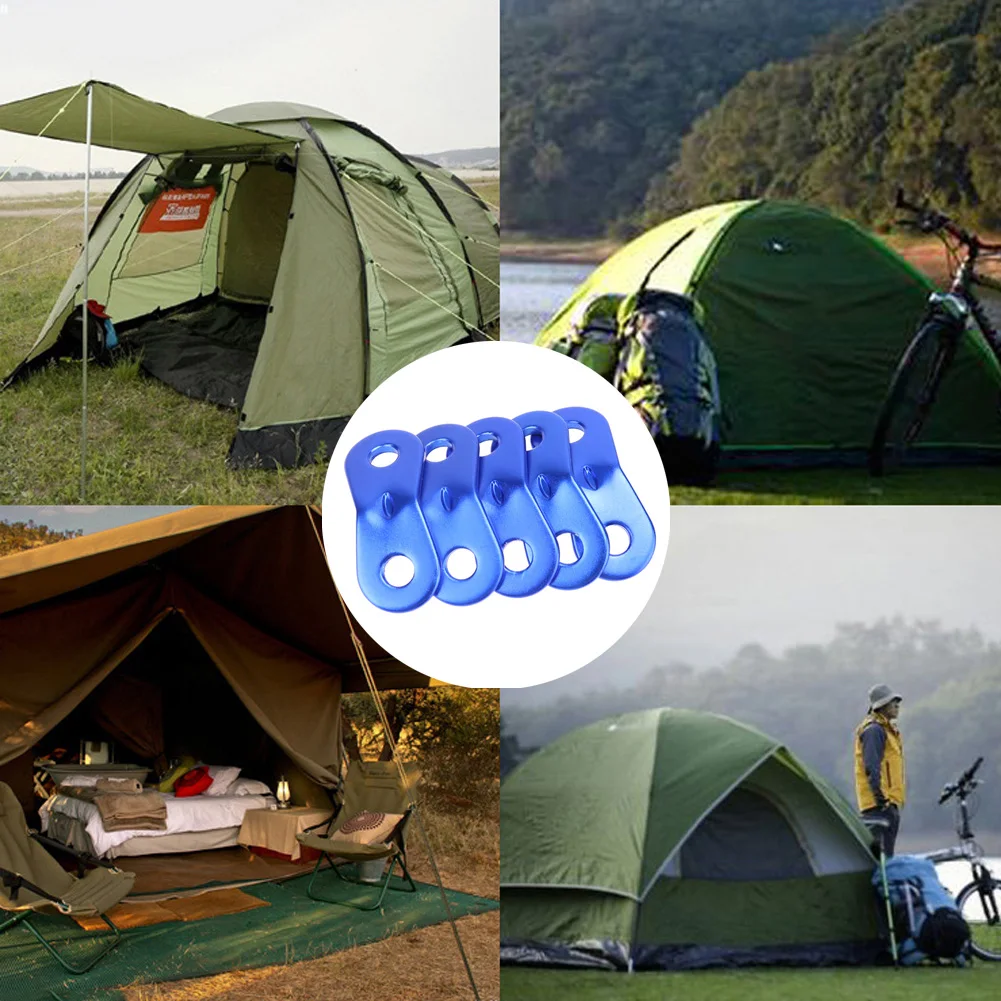 

5Pcs Aluminum Alloy Guyline Cord Adjuster Portable Wind Rope Buckle Lightweight Quick Knot Tensioners Tent Accessories