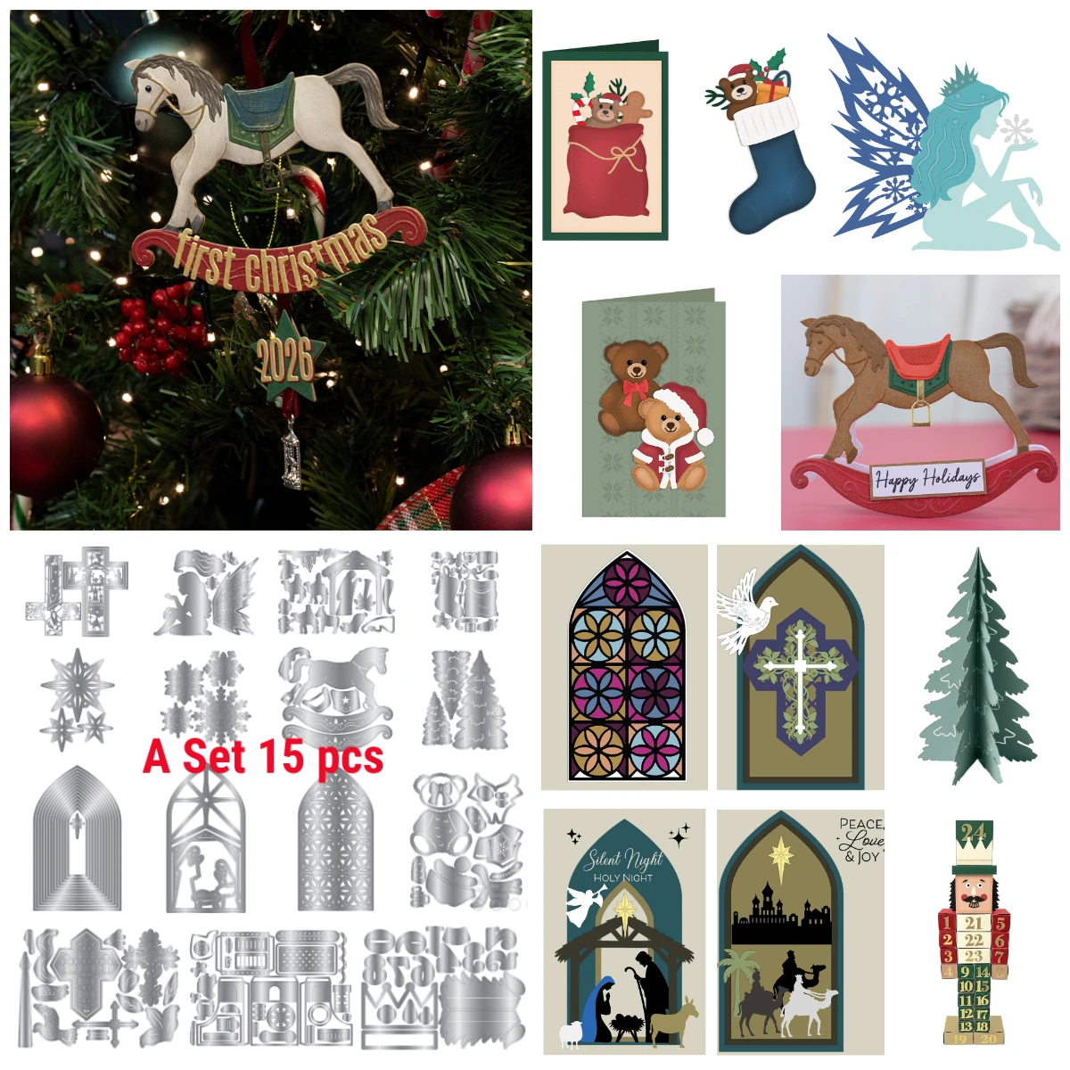 September Nativity Scene Christmas Tree Metal Cutting Dies for DIY Scrapbooking Crafts Dies Cut Stencils Maker Photo Album New