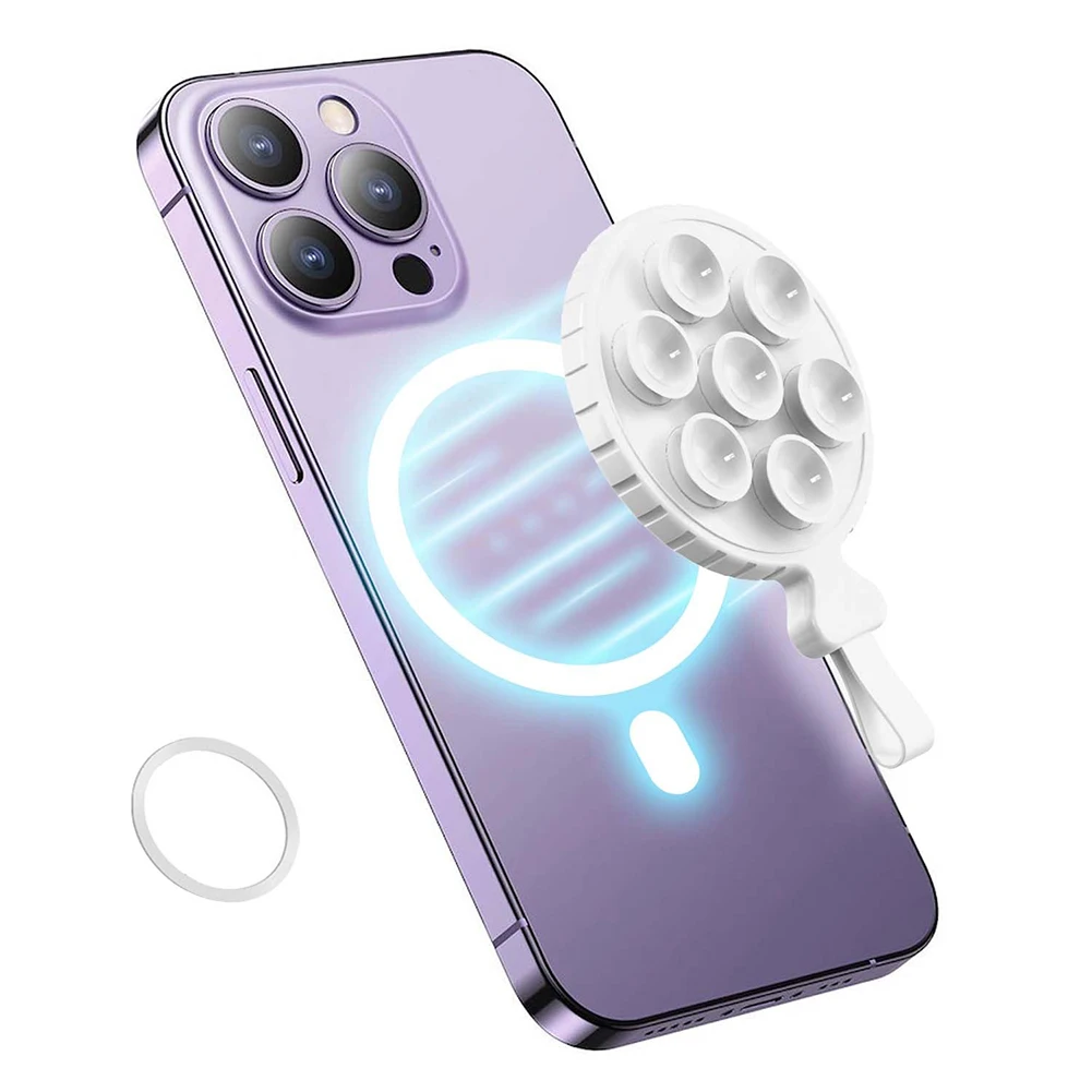 

Magnetic Suction Cup Phone Mount with Hand Strap Silicone Suction Phone Case Stand Phone Case Grip for Videos and Selfies