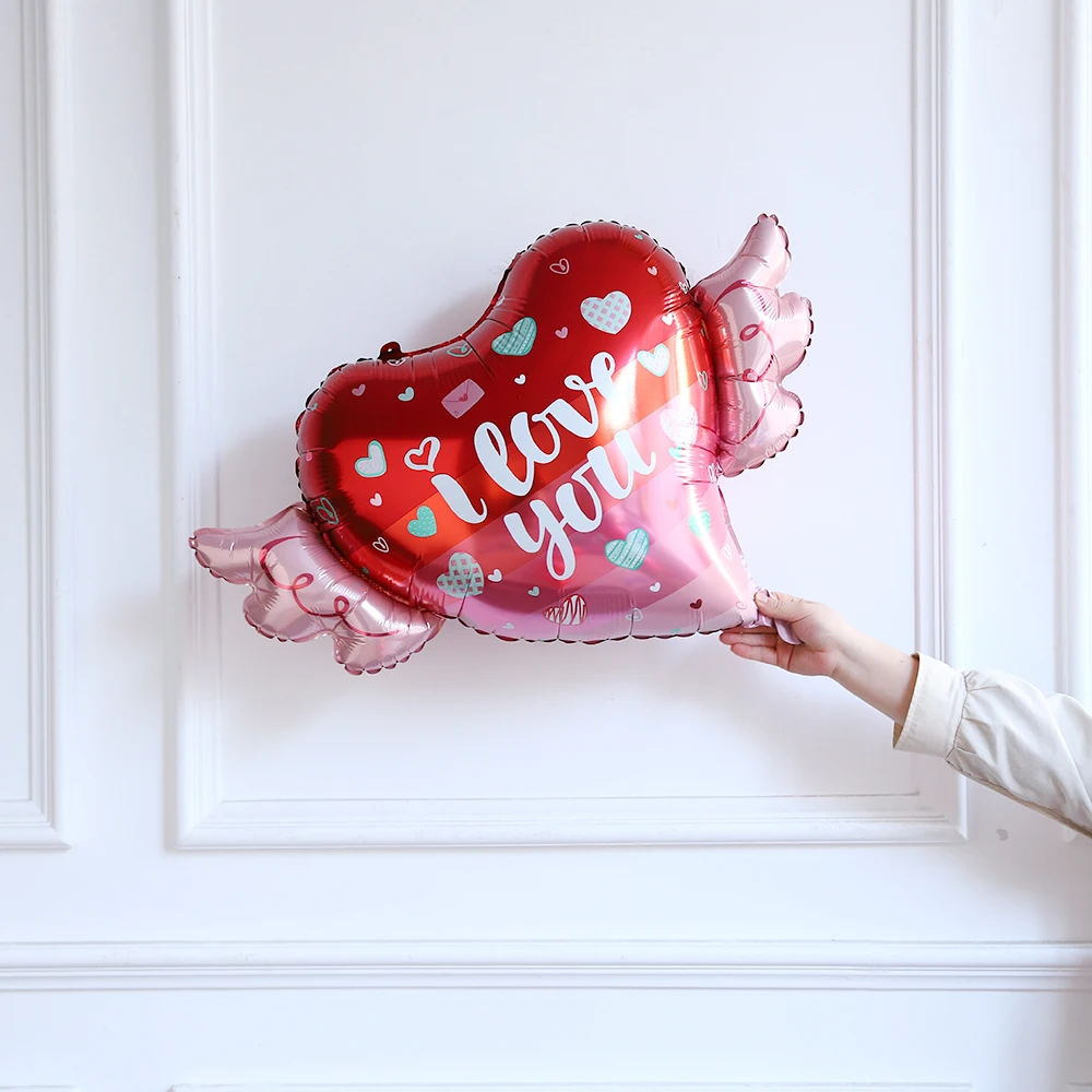 11Pcs Valentine's Day Foil Balloons Set Love Rose Red Heart Shaped Lips Balloon Wedding Proposal Anniversary Party Decoration