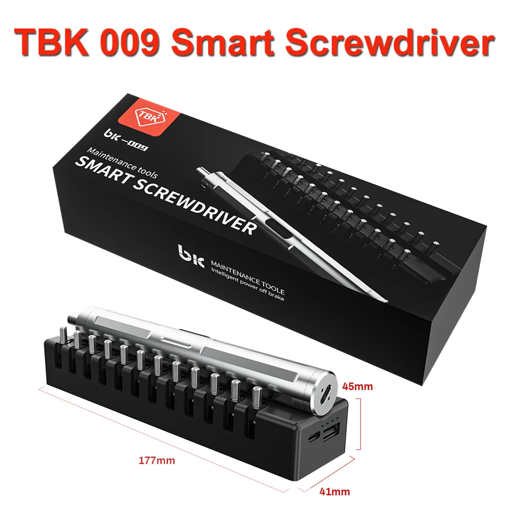 TBK BK-009 Intelligent Power-off Brake Adjustable Torque Electric Screwdriver For Mobile Phone Repair Dismantling Kits