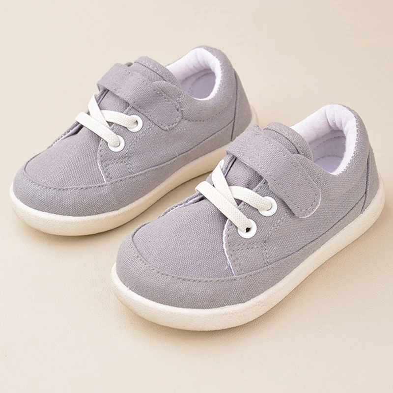 

Fashionable and comfortable outdoor canvas lace-up casual walking sneakers for toddlers barefoot wide toe toddler shoes