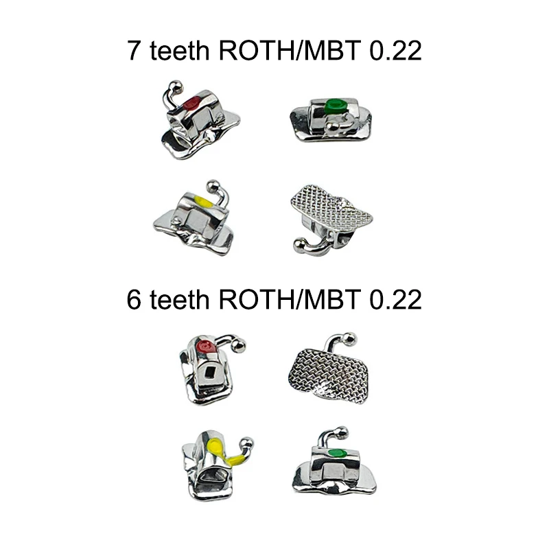 Tubo bucal ortodôntico bondável dentário, base de malha, tubo único não conversível, 1 ° e 2 ° molar, Roth Mbt