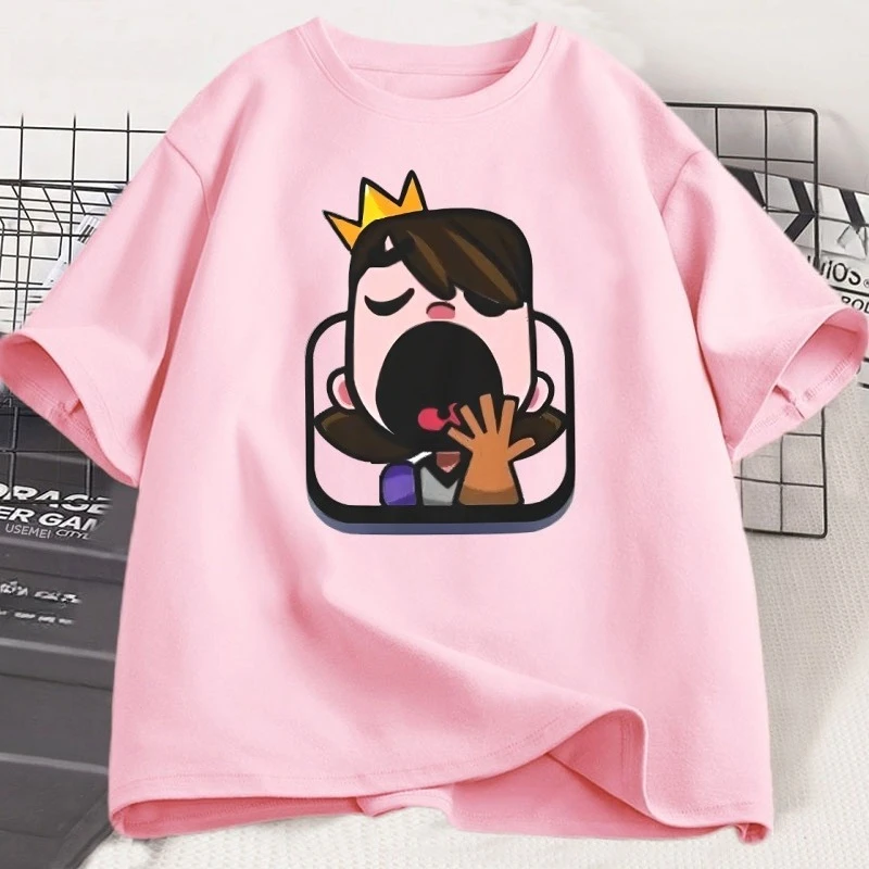 كلاش رويال الأميرة يون تي شيرت الرجال النساء السببية قصيرة الأكمام تي شيرتات عجيبة ملابس للرجال Harajuku الشارع الشهير تنفس