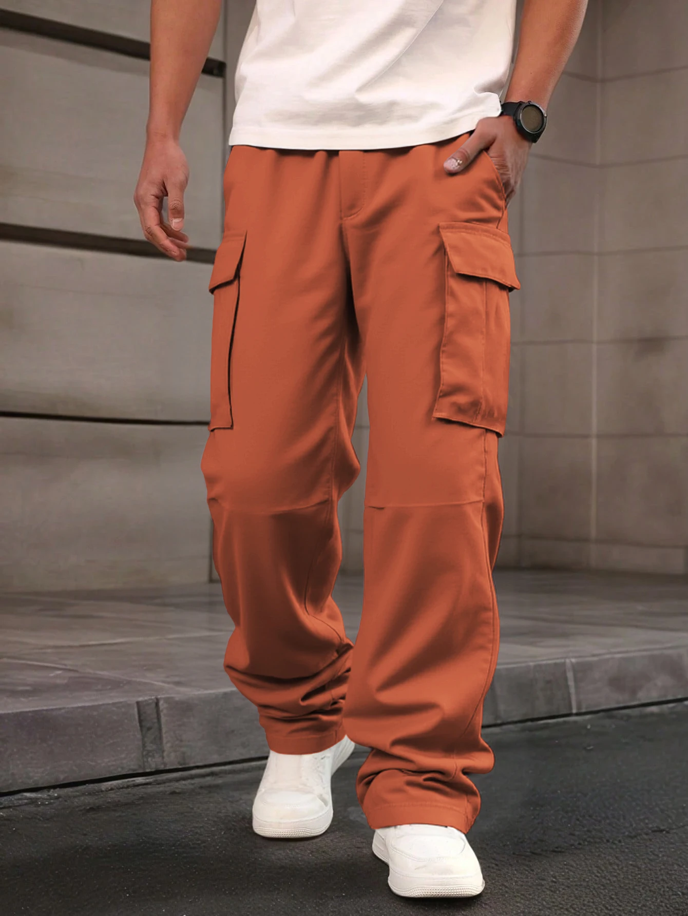 3D Pockets, Street-bombing Workwear, Trendy Functional Lacing, Loose-fitting Casual Pants, Men's Straight-cut Fashion
