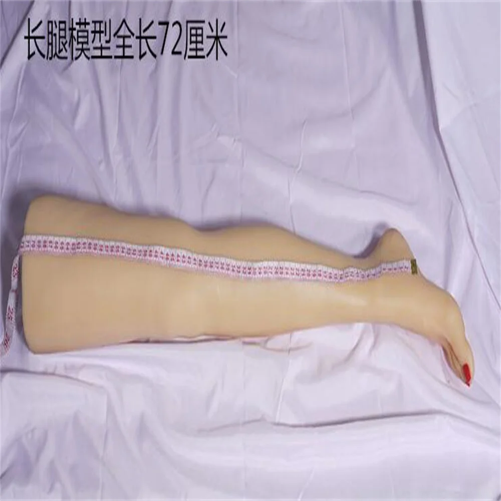 Female Foot Mannequin Doll, Silicone Photography Doll, Silk Stockings, Jewelry Model, Soft Silica Gel, Real 72cm, 1Pc, C773