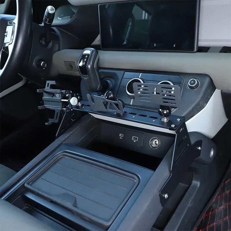 

Aluminum Car Center Console Mobile Phone Holder GPS Navigation Holder Car Accessories For Land Rover Defender 90 110 2020-2023