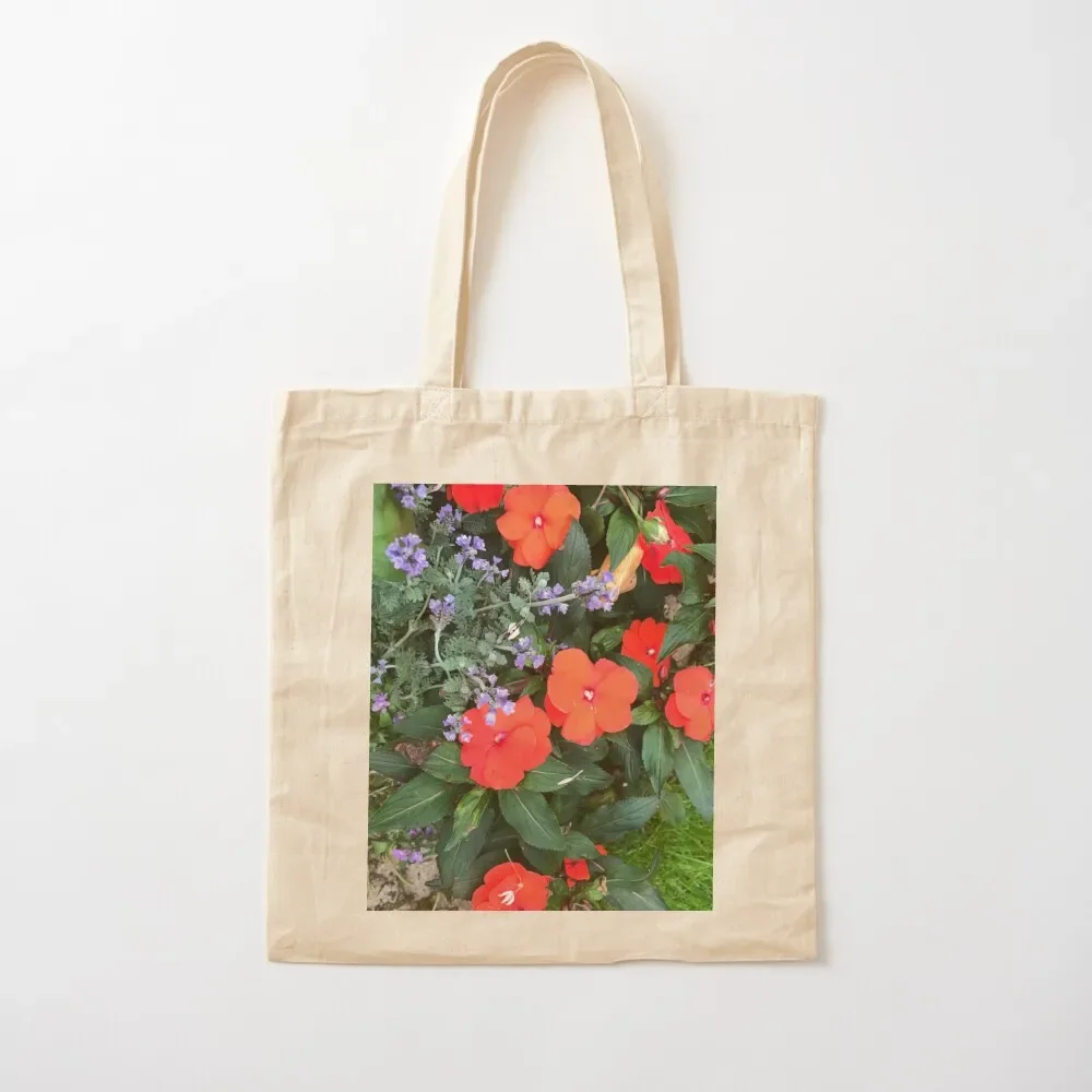 

Vermillion Busy Lizzies and Lilac Violets Tote Bag bags woman 2025 Women bags Eco bag Tote Bag