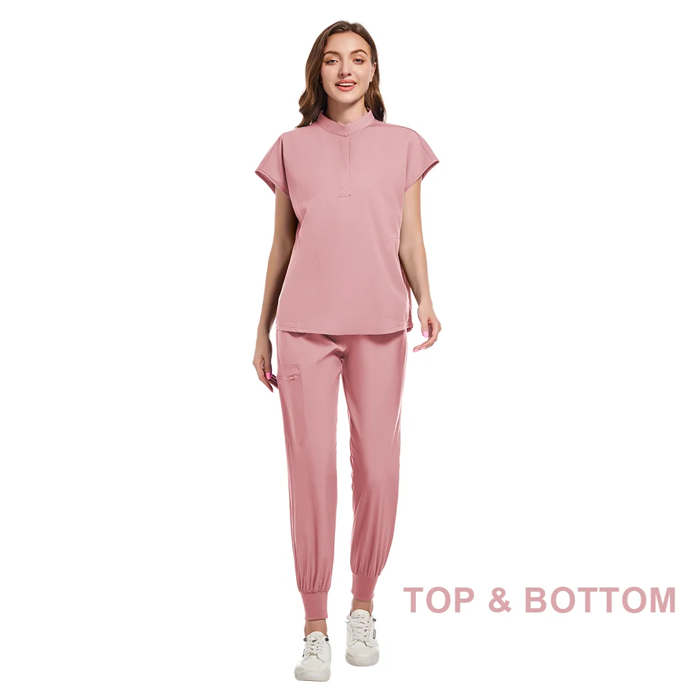 High Quality Scrubs Doctor Medical Center Uniform Comfortable Staff Scrub Suit Ladies Beauty Spa Salon Tunic Top+Pants Workwear