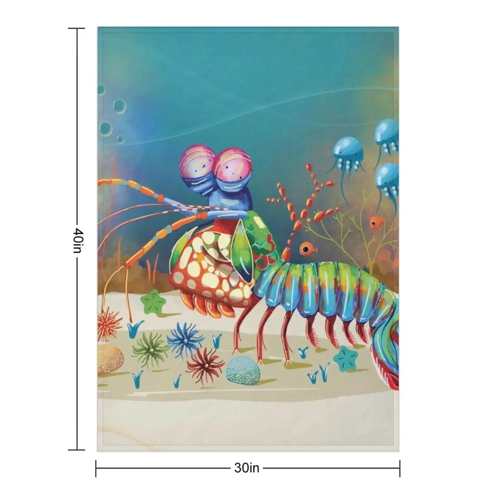 Custom Peacock Mantis Shrimp Throw Blanket Personalized Gift Comforter Blankets For Sofas Sofa Quilt Blankets
