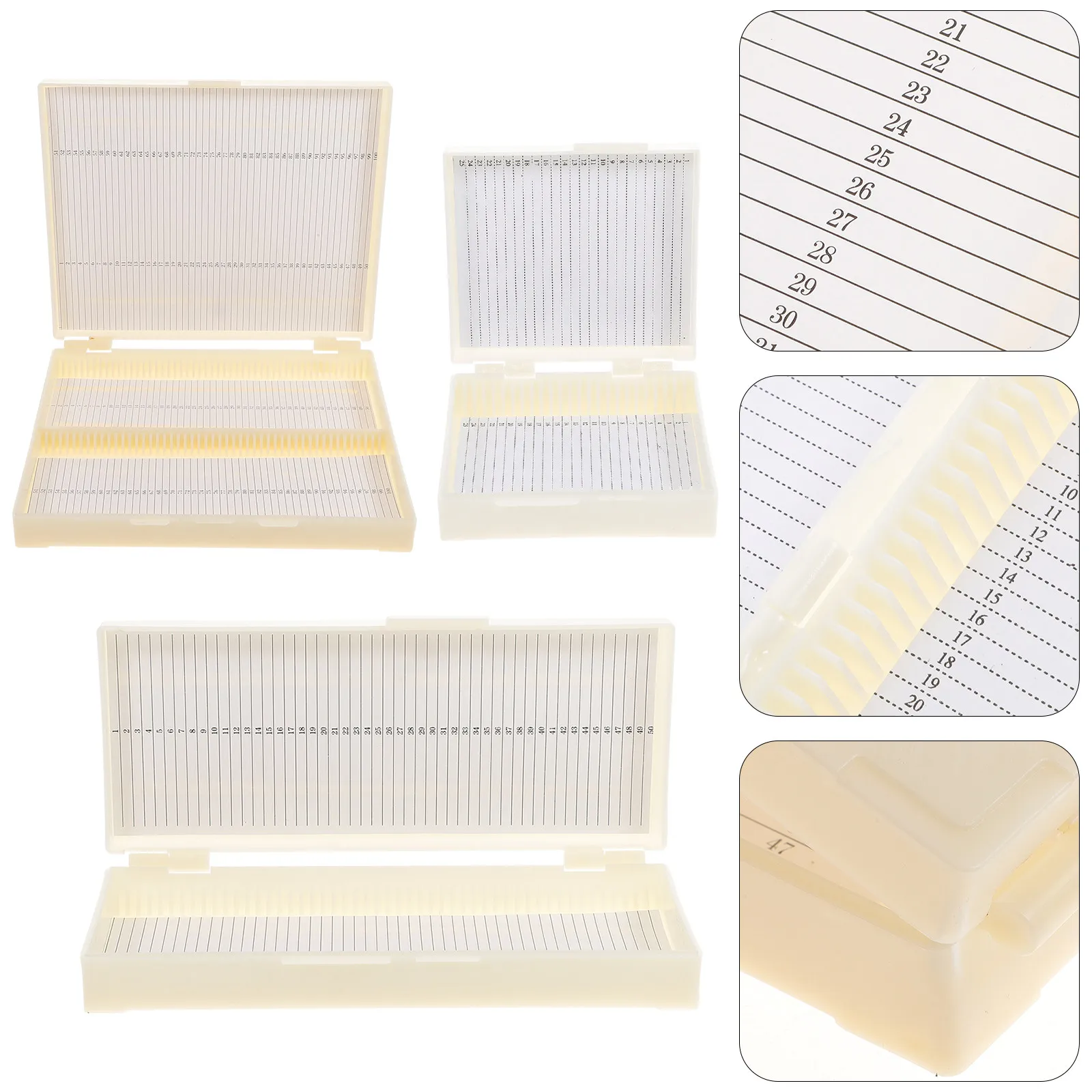 3pcs Specimen Slides Box Durable Paper Abs Material For Microscope Slide Teaching Education Use Microscope