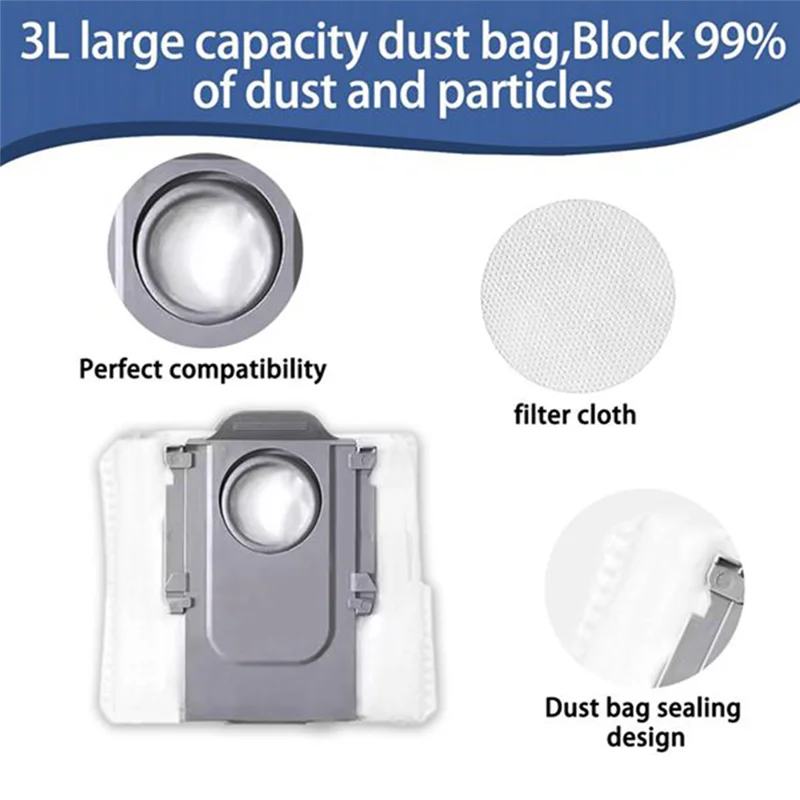 

B26C-18PCS Dust Bag Filters Roller Side Brush Attachments Replacement Parts For Roborock Saros Z70/G30 Space Vacuum Mop Pads