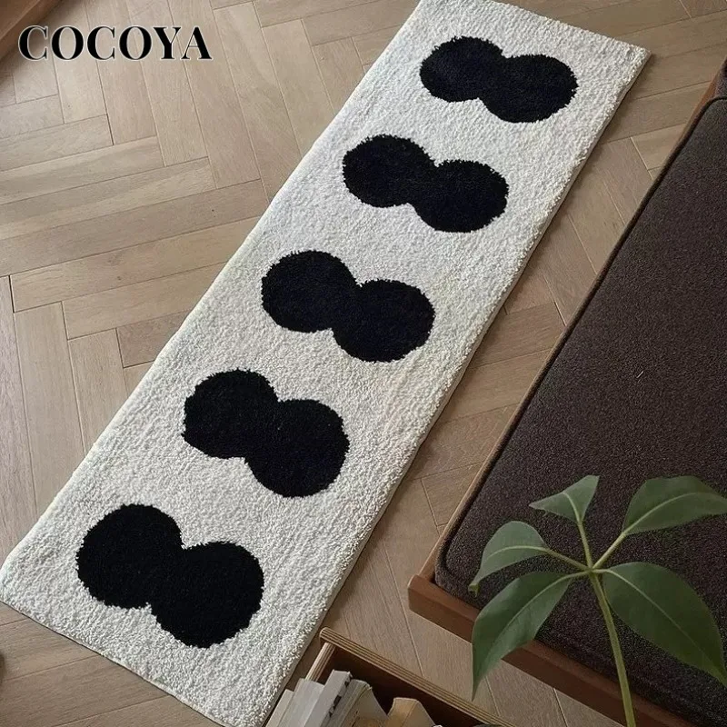 

Black White Tufting Carpets for Living Room Minimalist Fluffy Bedroom Bedside Area Rugs Irregular Geometric Patterns Floor Mats
