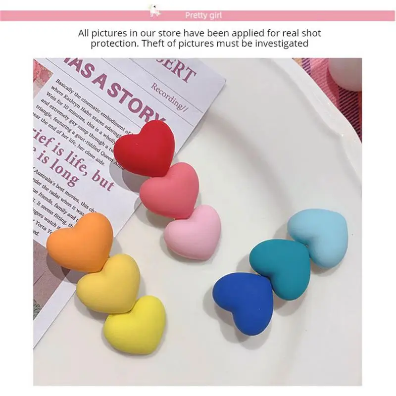 1/2/3PCS Heart-shaped Cute Fashionable Versatile Hair Accessory Hair Clip Summer Hair Accessories Hottest Hair Trend Kids