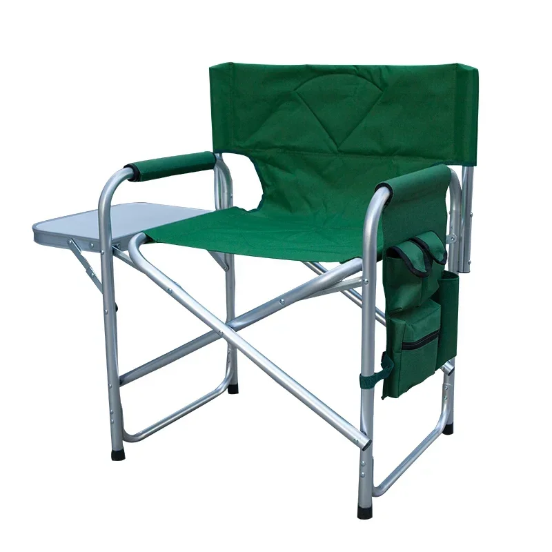 Folding Director Beach Chair with Side Outdoor Camping Leisure Chair