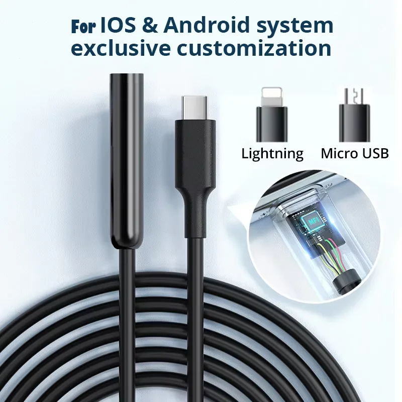 1/2/3.5/5M 8mm Lens Type-C Endoscope Camera 1080P Automotive Boroscope Inspection Device For Apple Iphone IOS Phone Android
